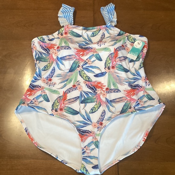 🌸NWT OUTDOOR OASIS Womens Plus Size One Piece Swimsuit - size 1X - Picture 3 of 17